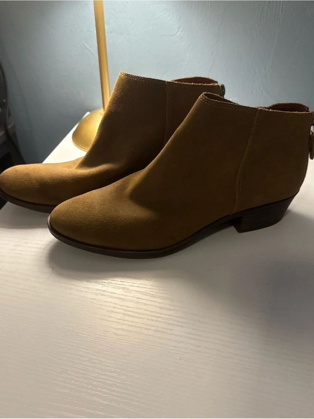 Lucky Brand Women's Suede Ankle Booties in Cognac
